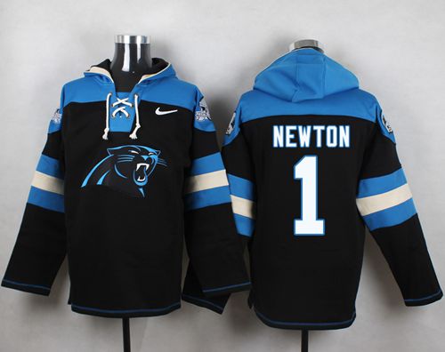 Nike Panthers #1 Cam Newton Black Player Pullover NFL Hoodie